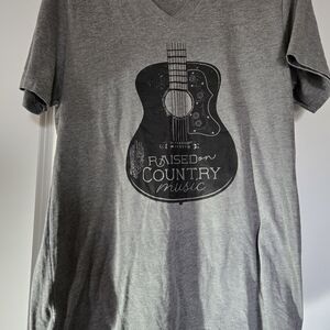Zara Heather Gray V-Neck T-Shirt